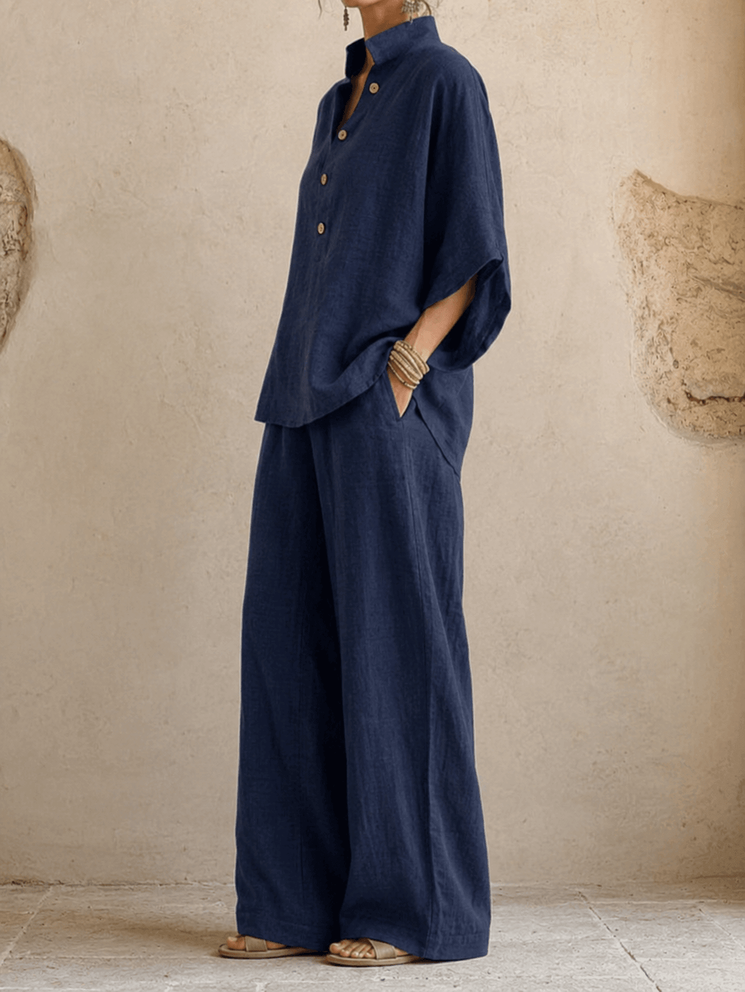 Annelies™ | Batwing Sleeve Top & Wide-Leg Pants Set