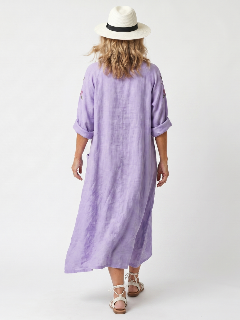 Pansy™ | Floral Oversized Pocket Midi Dress