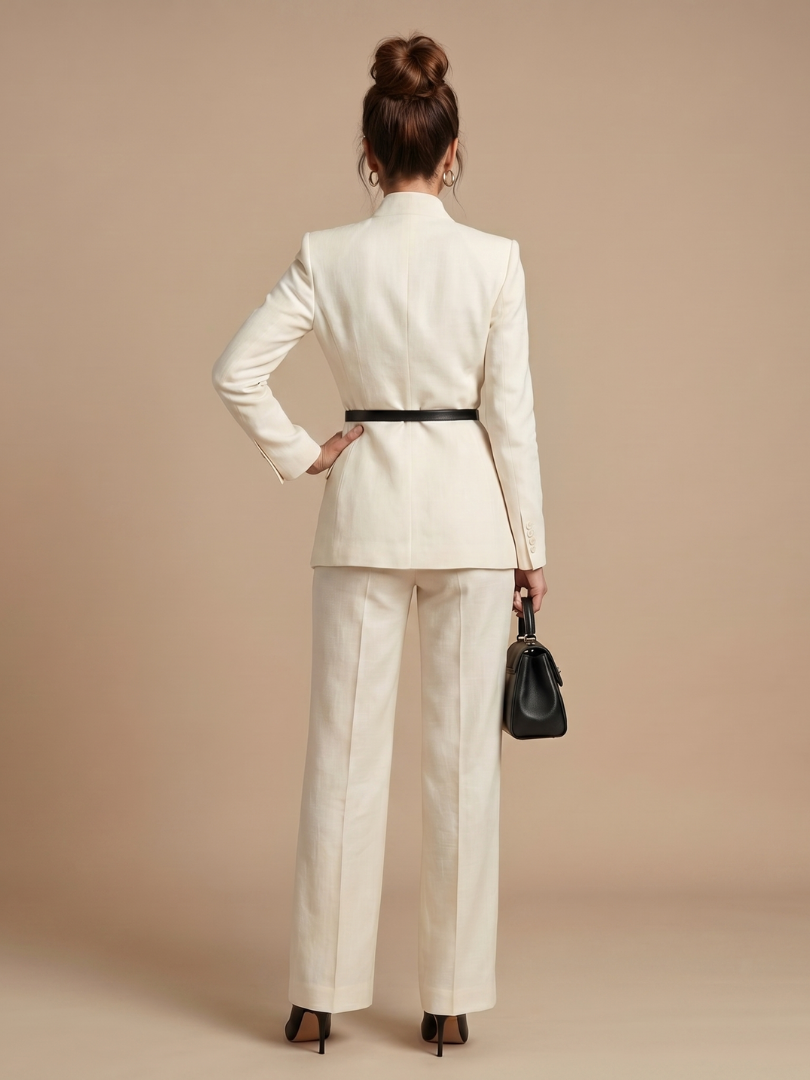 Karen | Women's Structured Stand Collar Tailored Suit