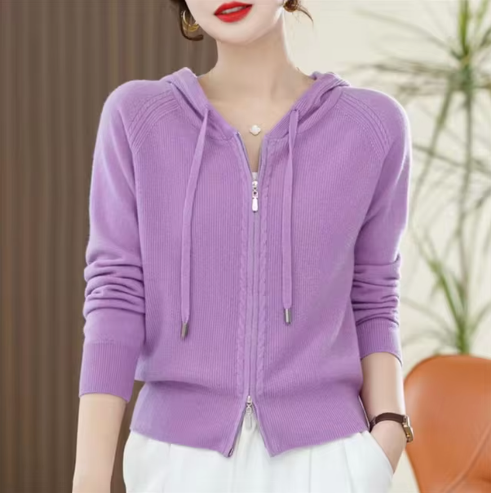 Nadia™ | Zip-Up Hooded Cardigan
