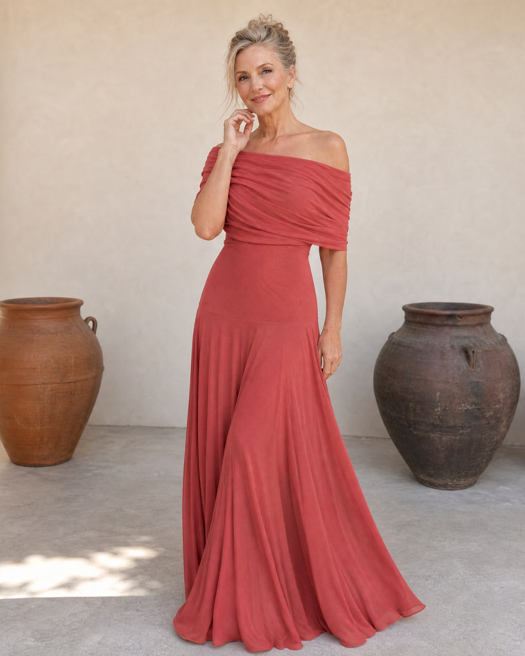 Octavia™ | Off-Shoulder Draped Maxi Dress