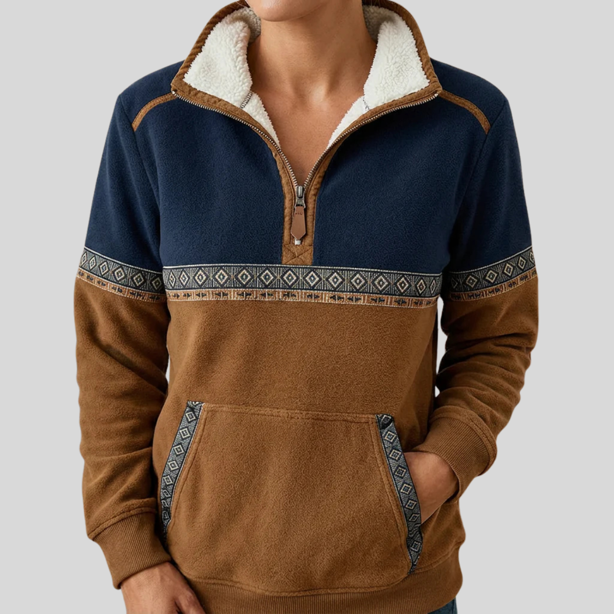 Alvette™ | Sherpa Collar Half-Zip Pullover