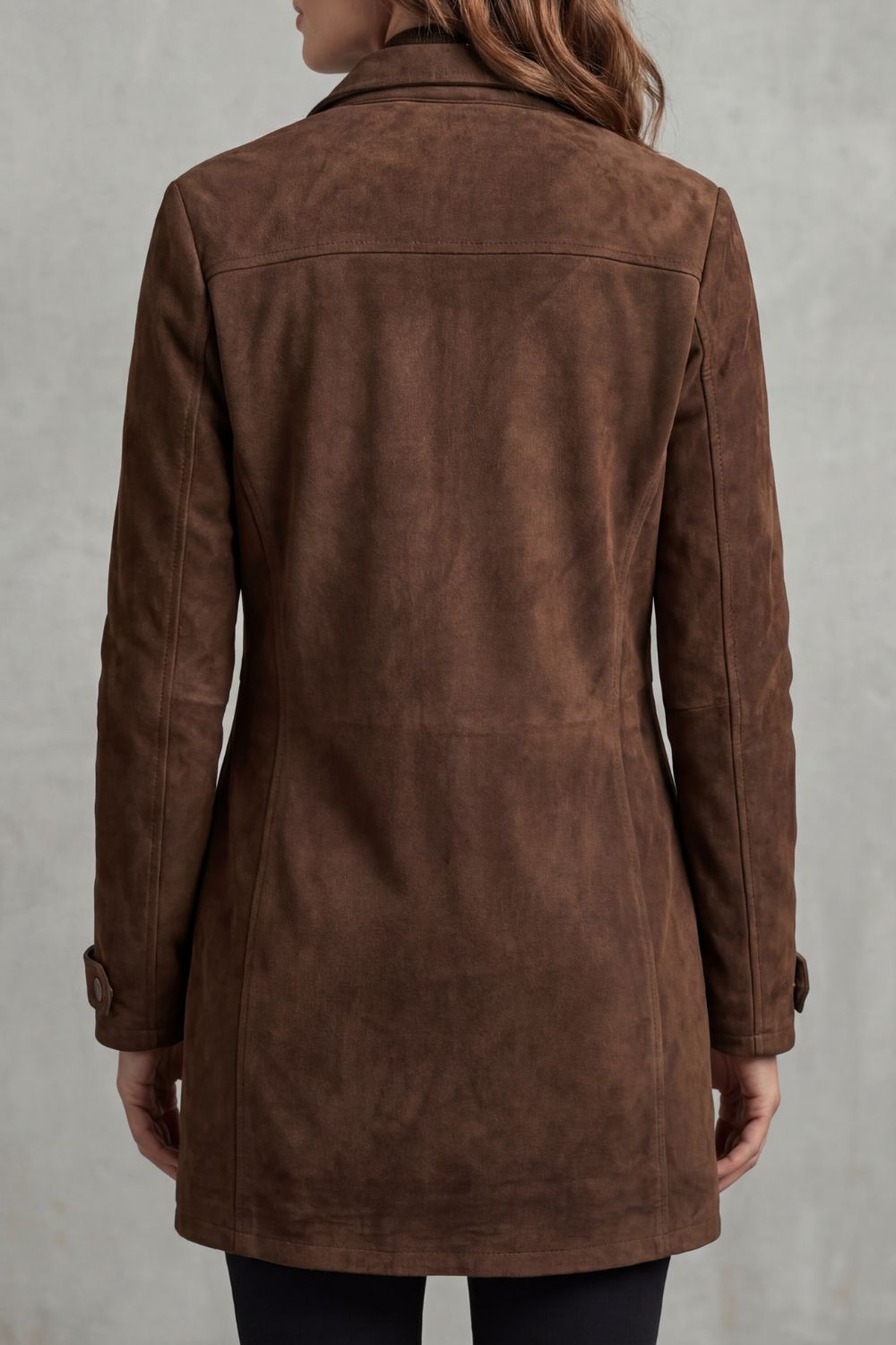 Women's Tailored Suede Finish Longline Coat