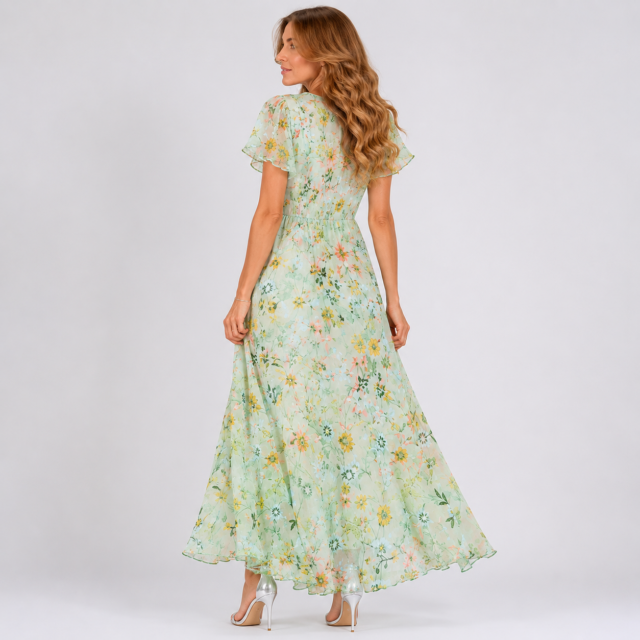 Beth | Floral Tummy-Coverage Maxi Dress