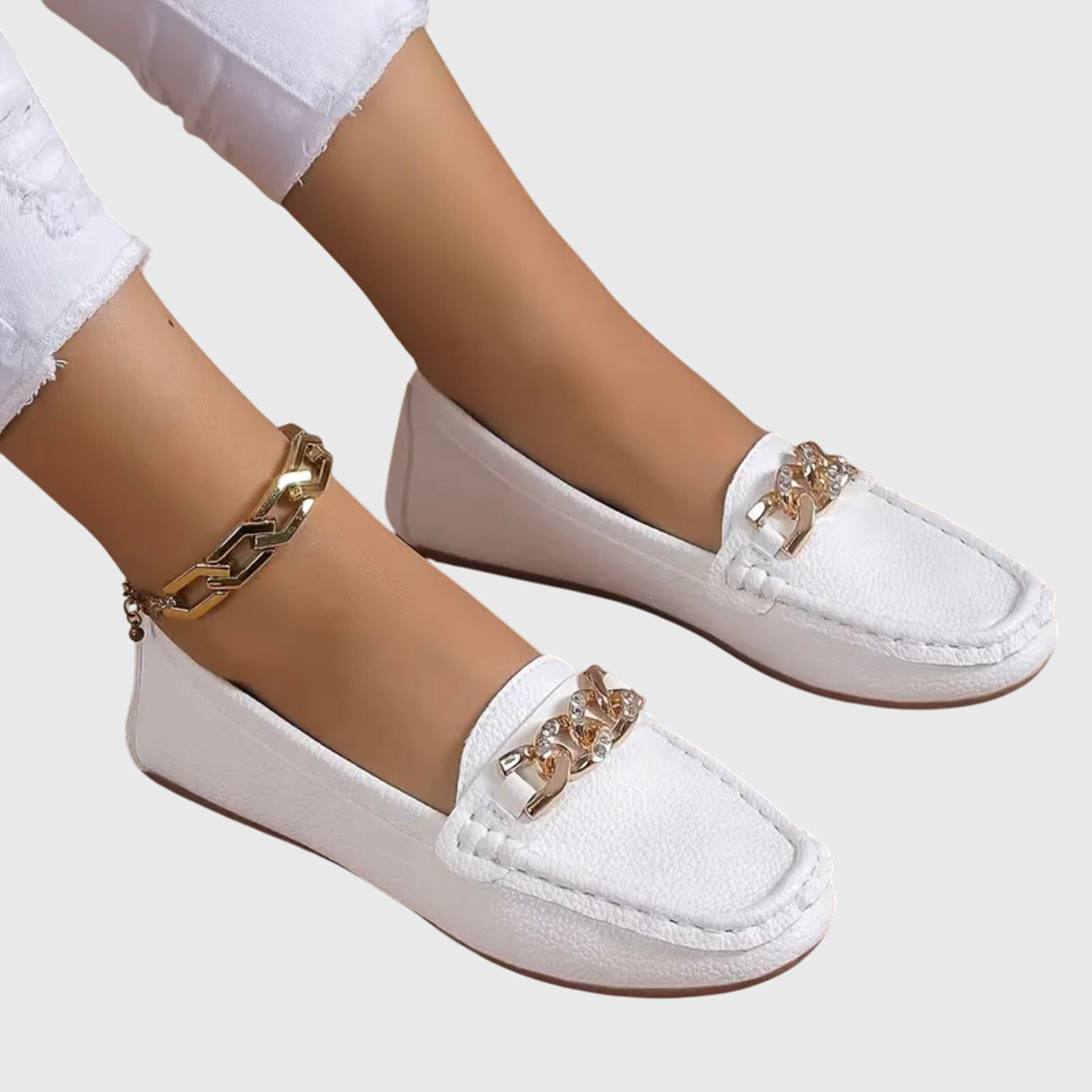 Katarina™ | Chain-Embellished Loafer Flats