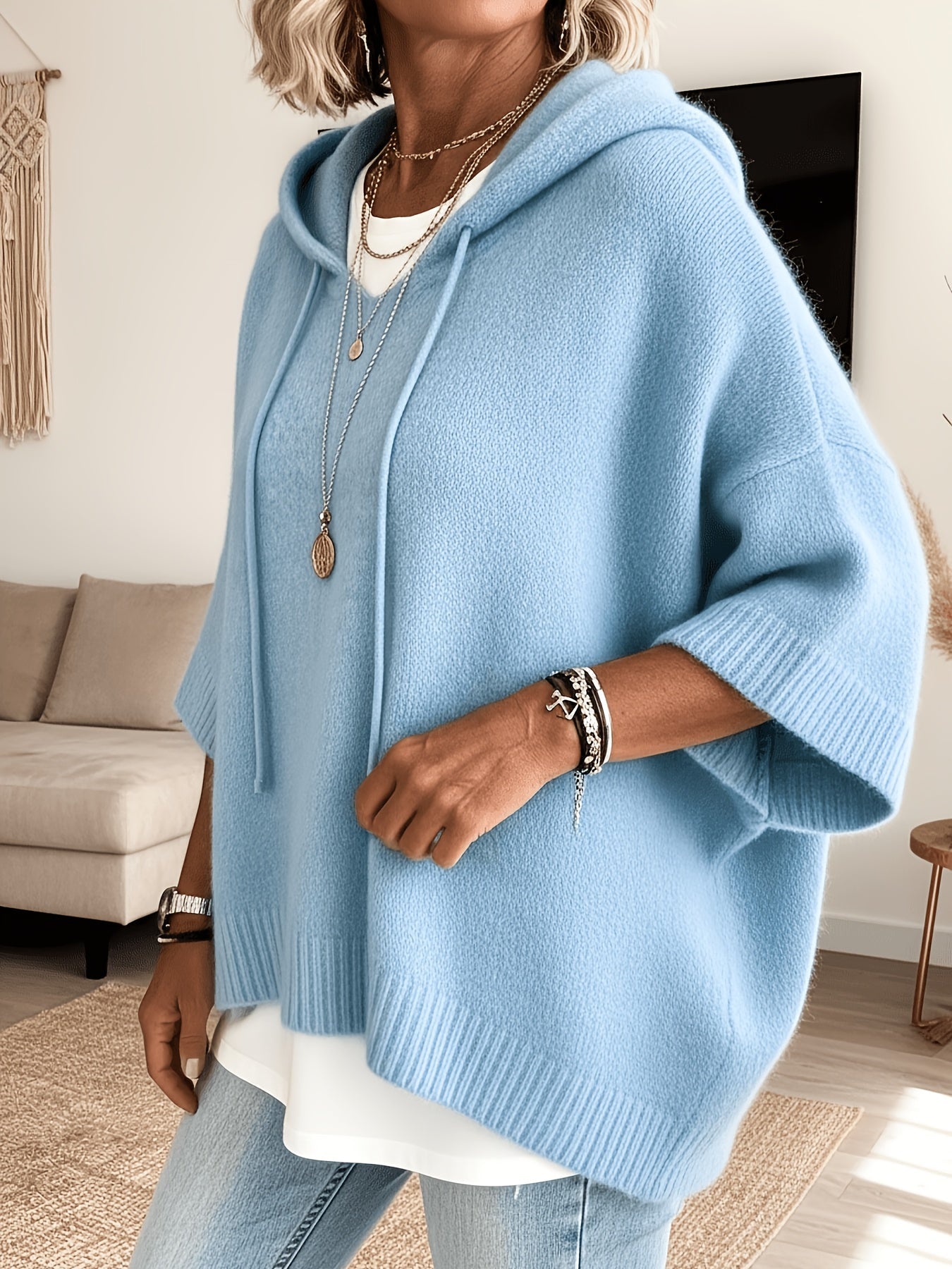 Daphne™ | Batwing Hooded Pullover Sweater