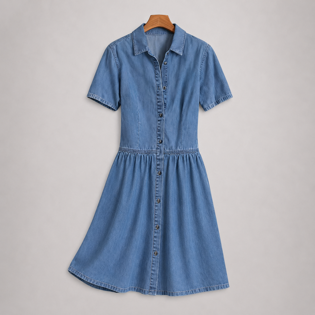 Marlina™ | Button-Front Chambray Shirt Dress