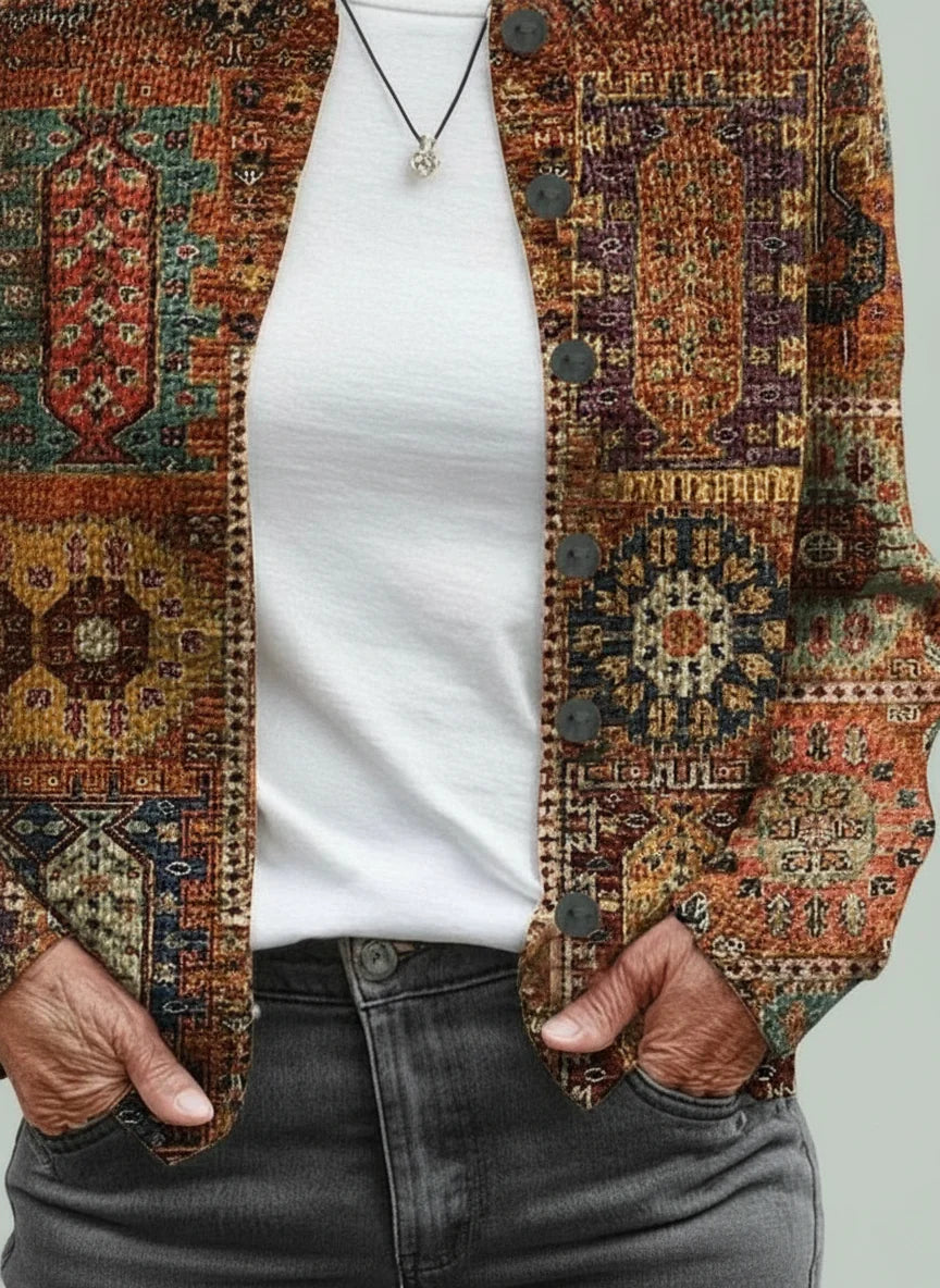 Priscilla™ | Cardigan with Geometric Pattern