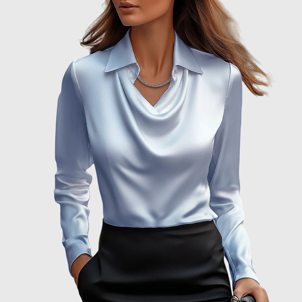 Brooklyn | Women's Cowl-Neckline Blouse with Flowing Draped Fit
