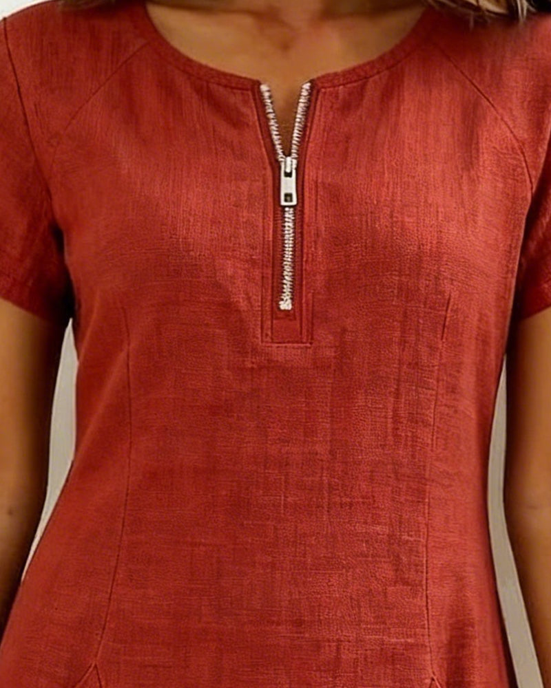 Cataline™ | Casual Zipper Dress with Pockets