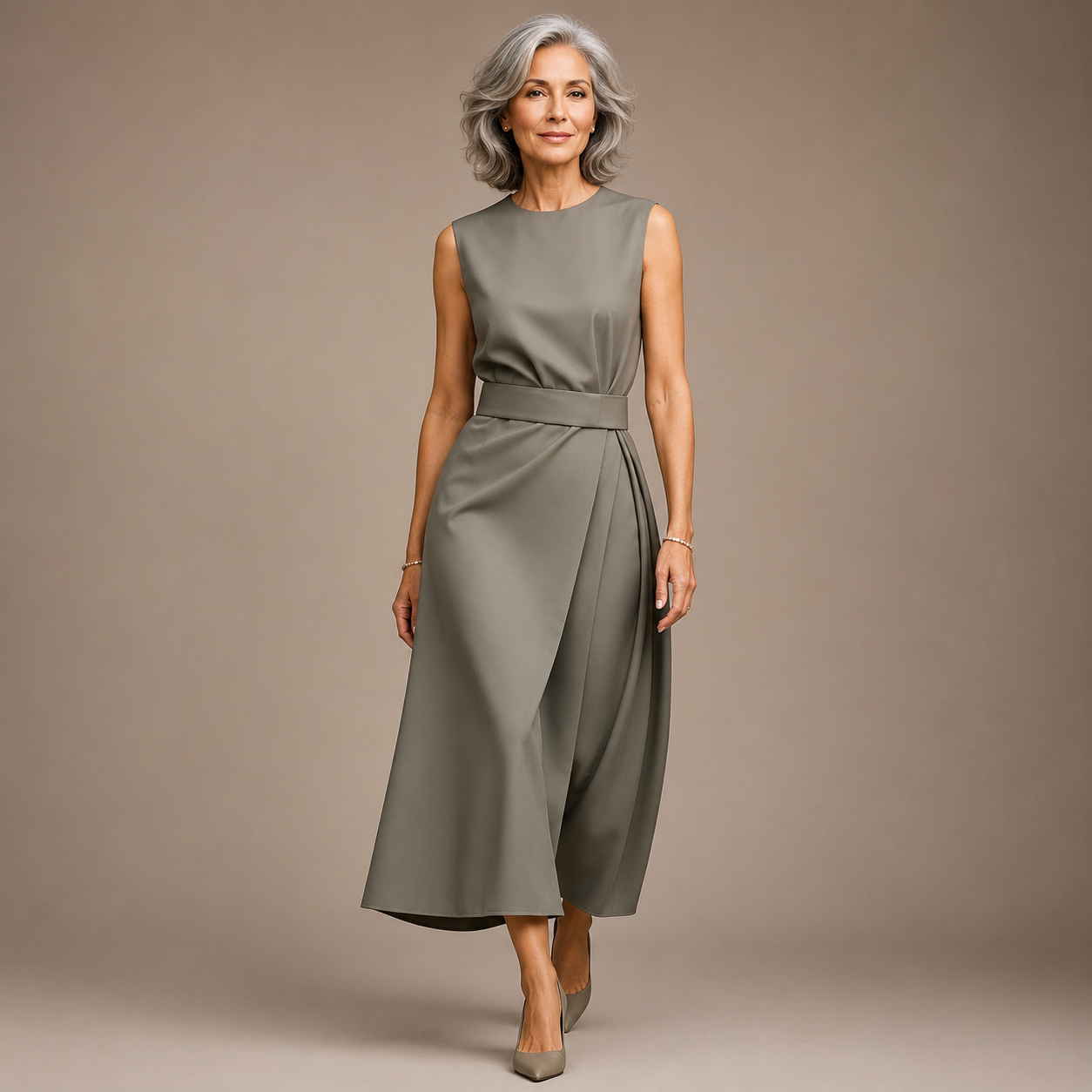 Nova™ | Sleeveless Wrap-Style Midi Dress