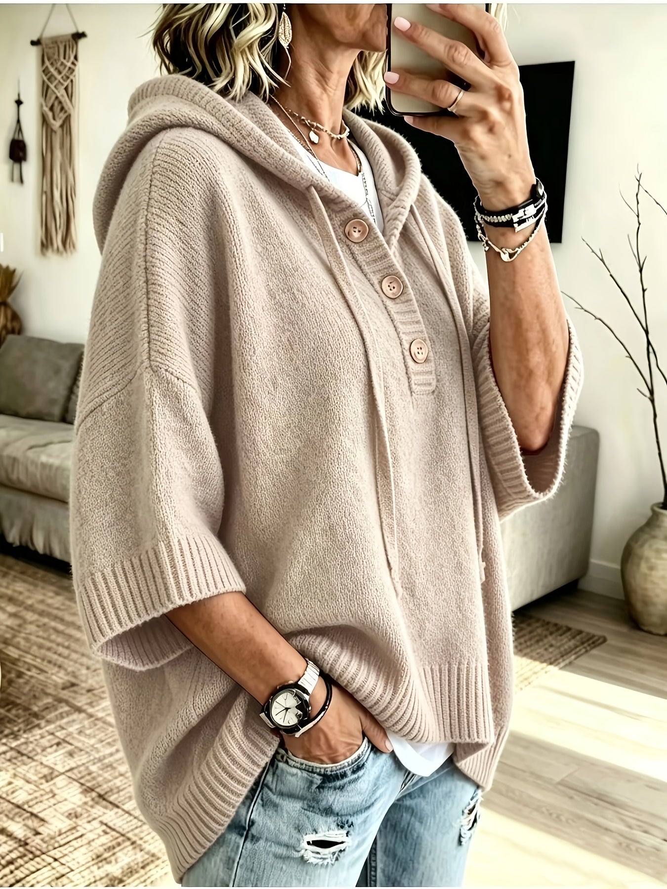 Mirabel™ | Hooded Cape Sweater