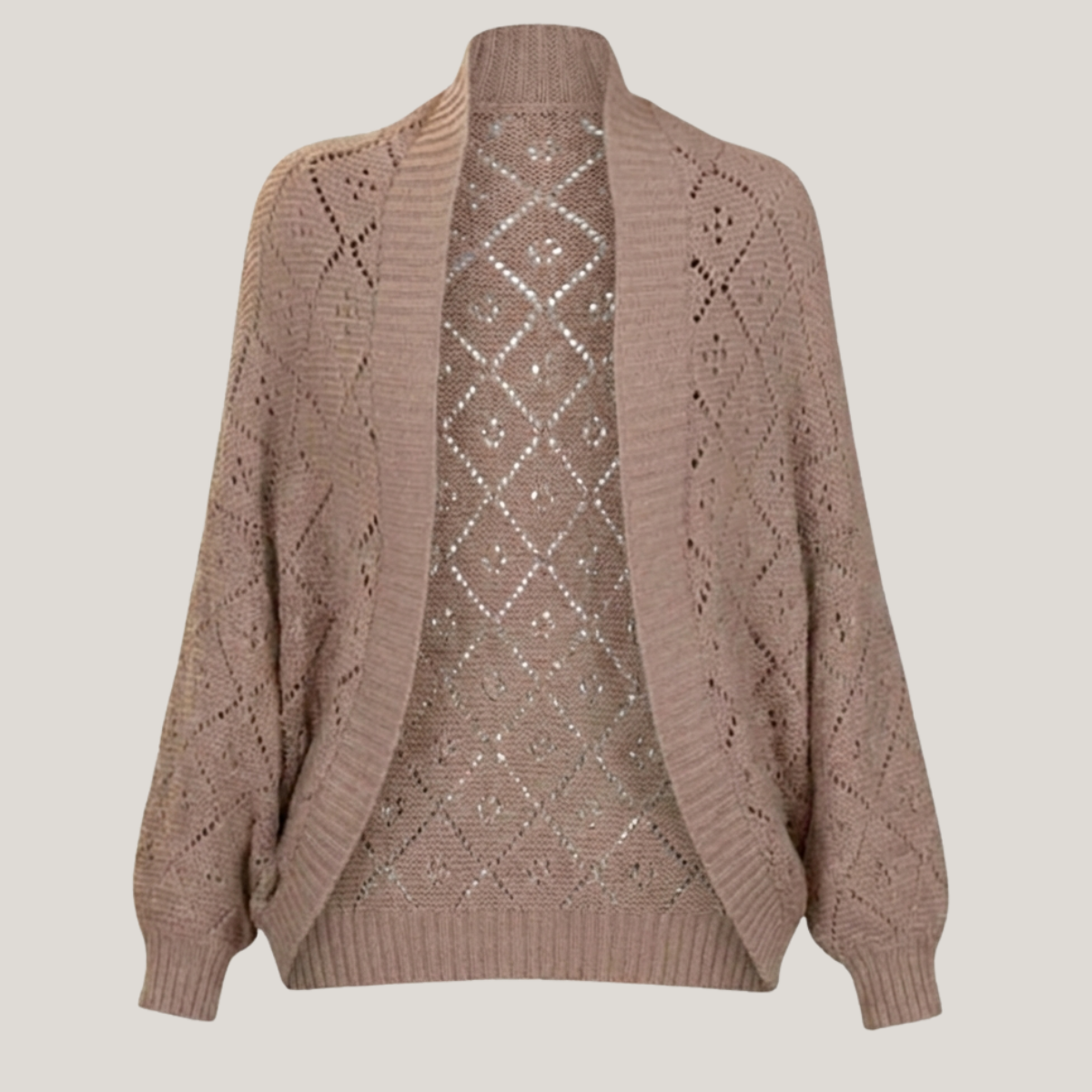 Ivessa™ | Open-Front Diamond Knit Cardigan