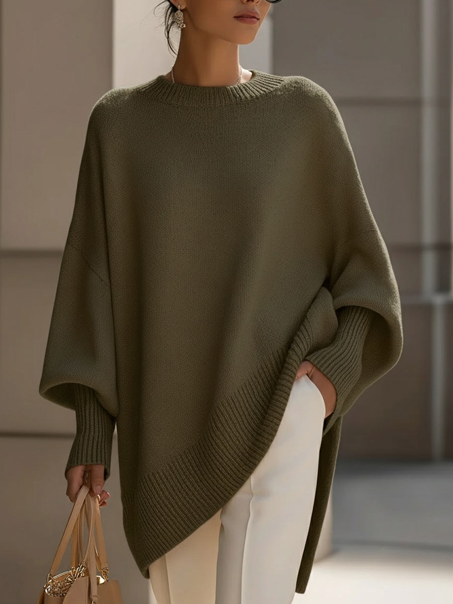 Tatiana™ | Oversized Draped Wide-Neck Sweater