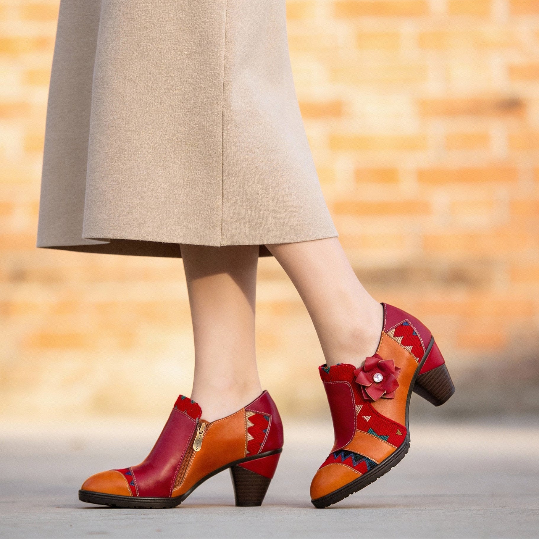 Garnet™ | Boho Bloom Patchwork Pump