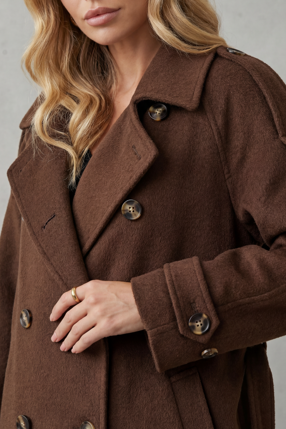 Women's Oversized Structure Wool Trench Coat