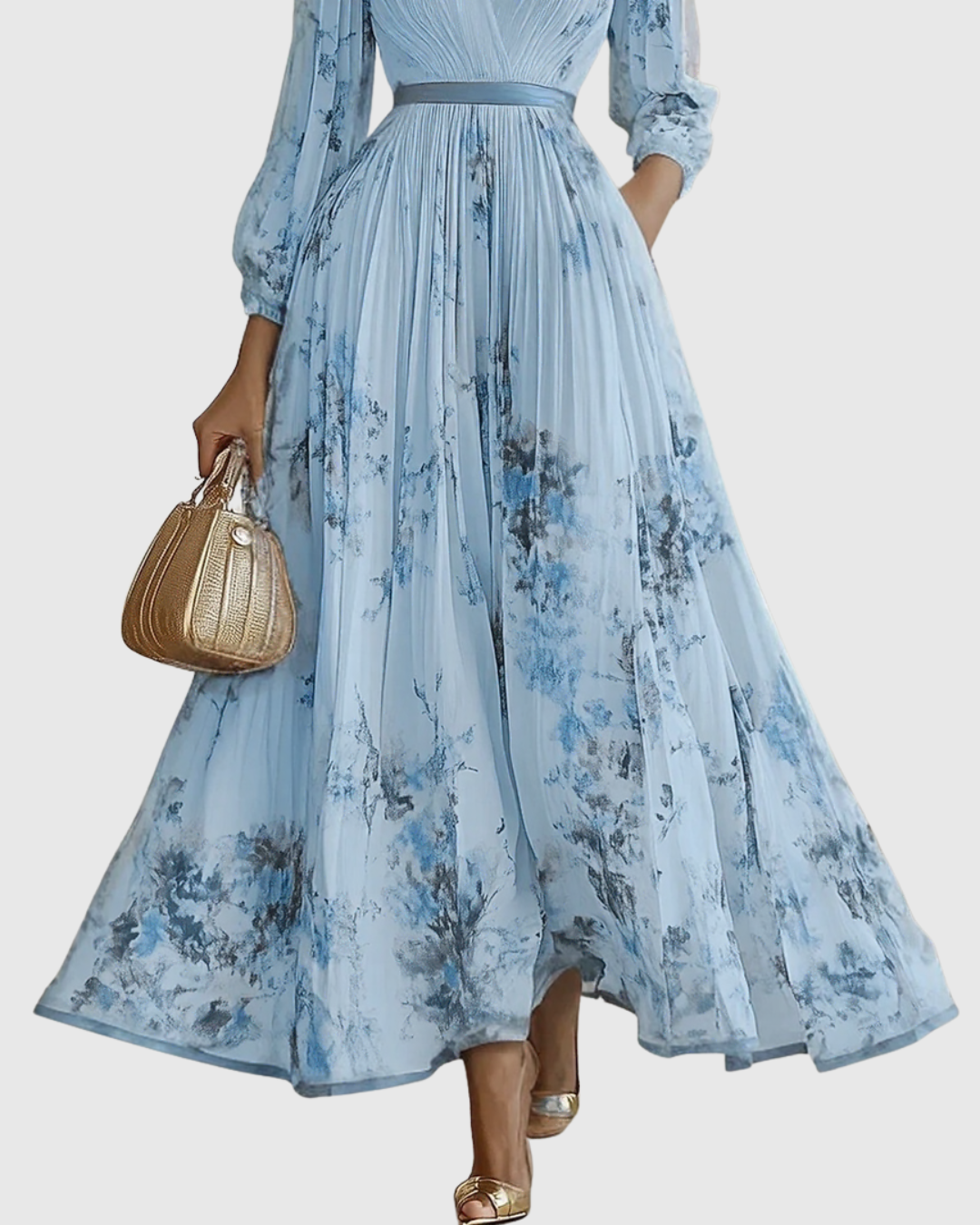 Celestine™ | Elegant Pleated Maxi Dress