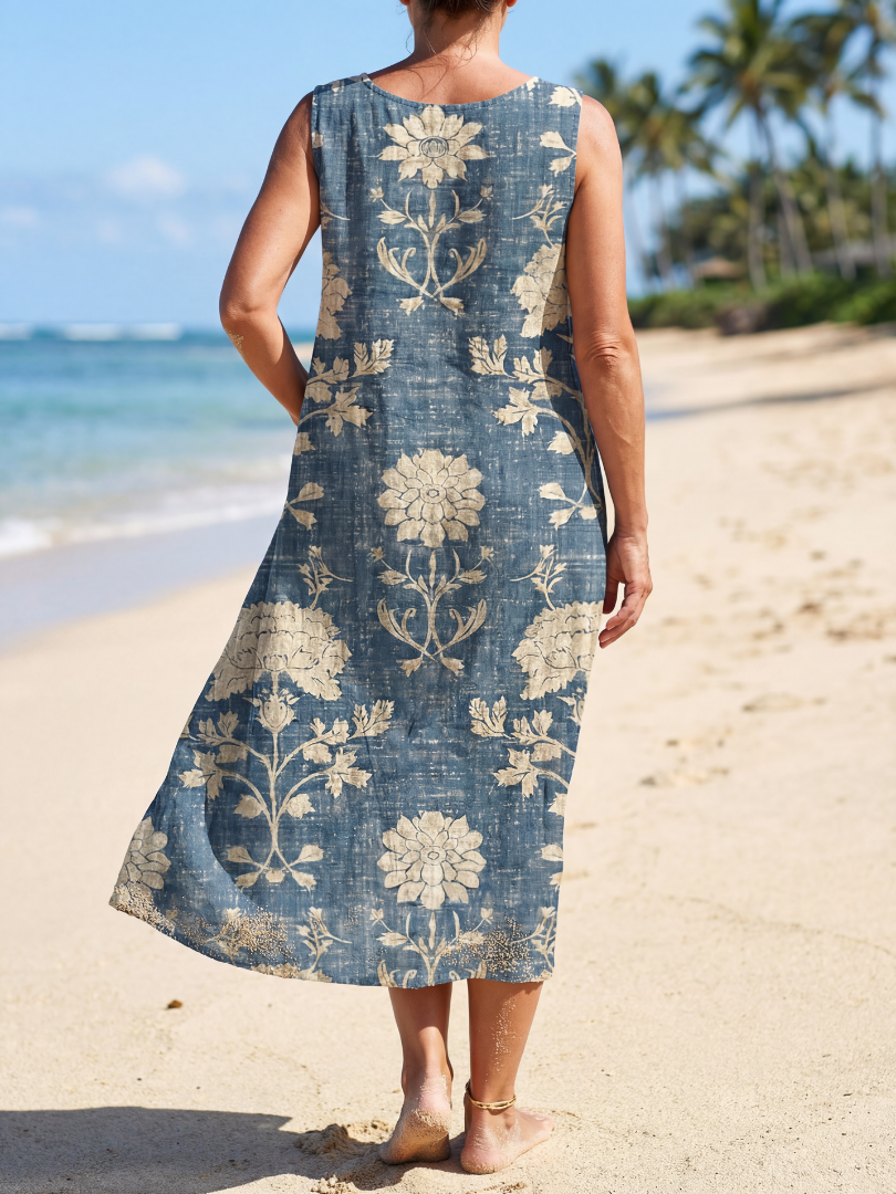 Vashelle™ | Shoreline Floral Midi Dress