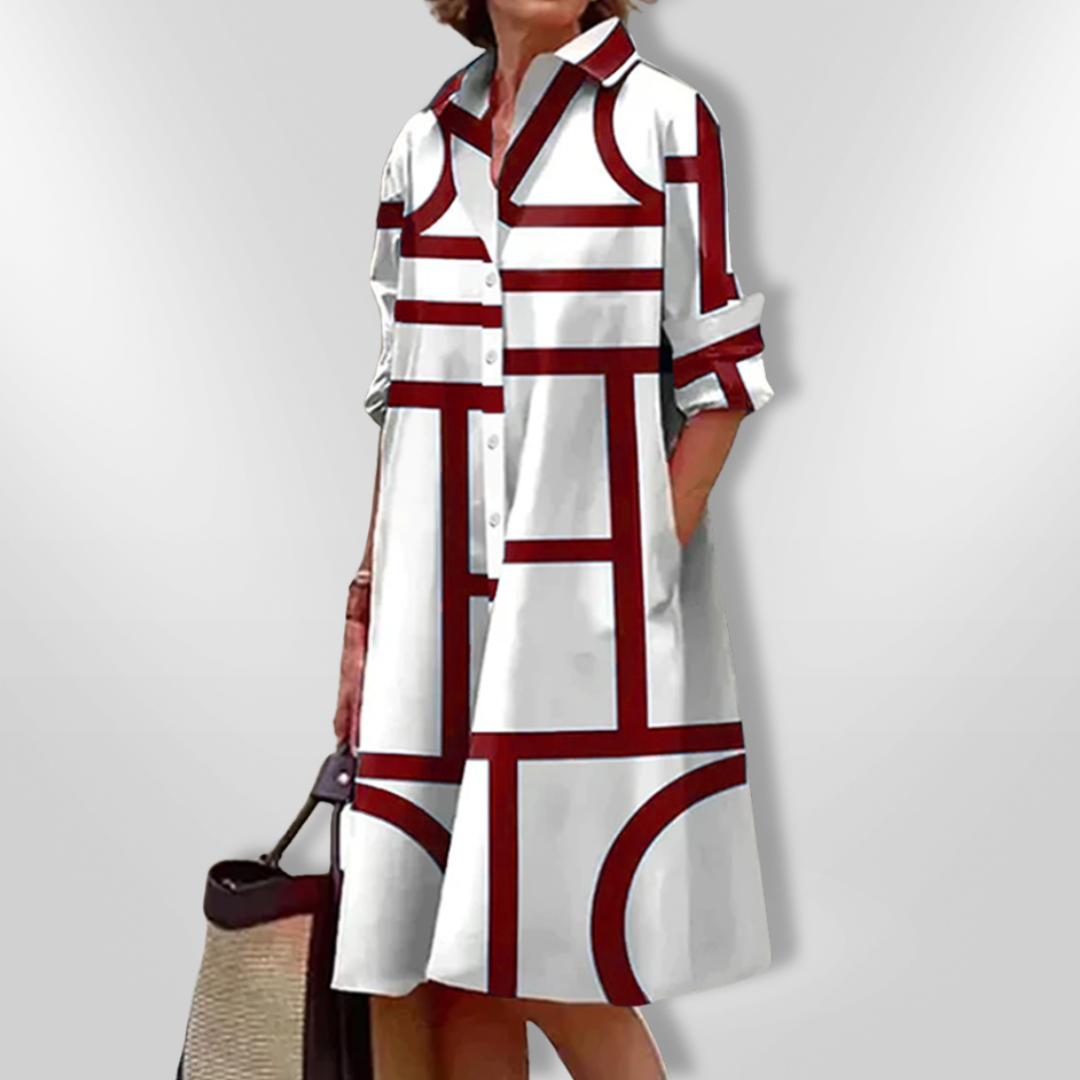 Doriane™ | Geometric Midi Dress