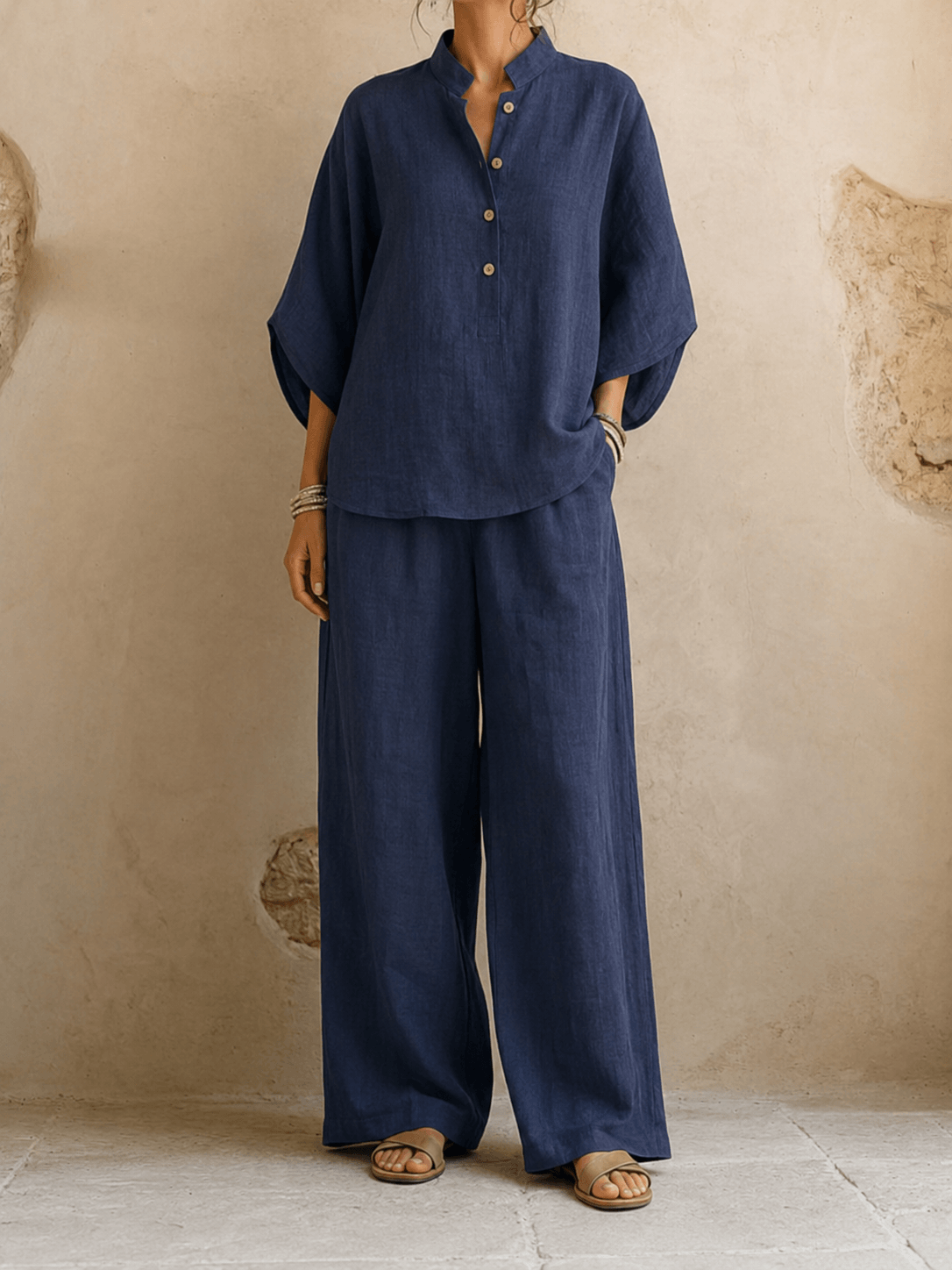 Annelies™ | Batwing Sleeve Top & Wide-Leg Pants Set