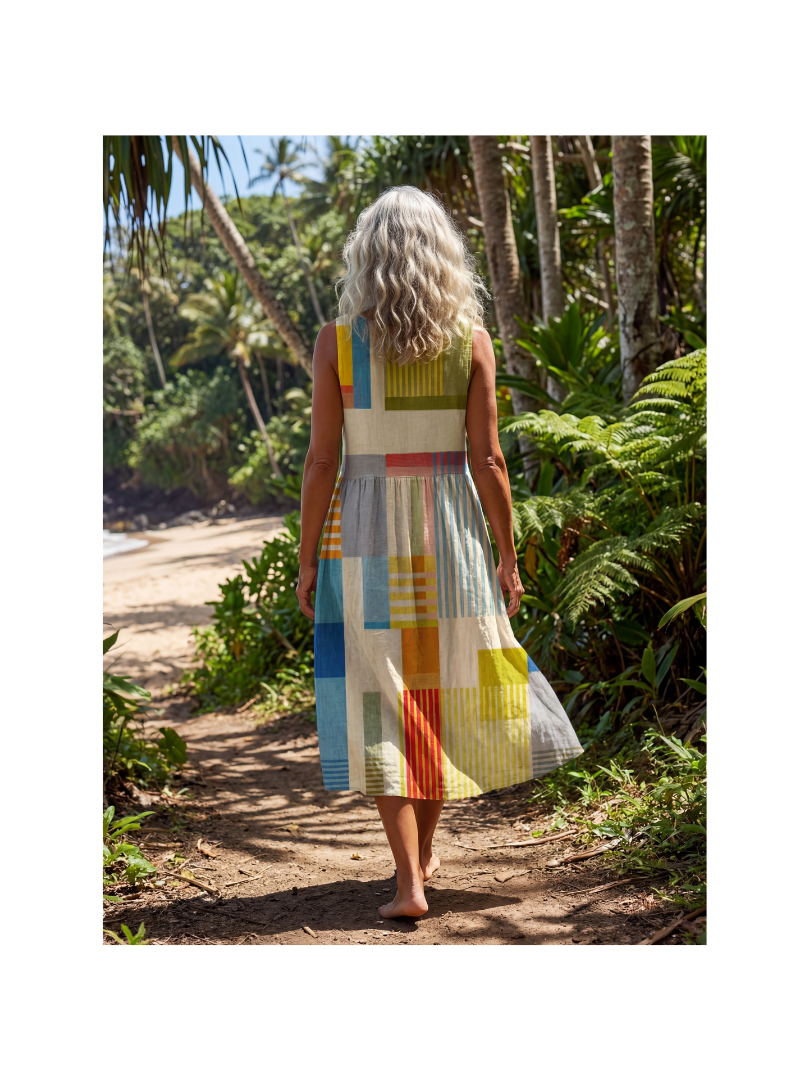 Lexara™ | Painted Block Midi Dress