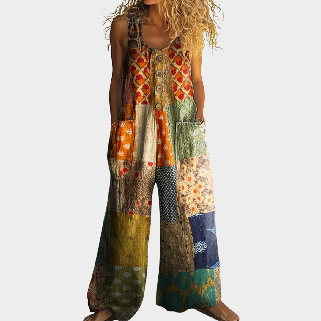 Eudora™ | Ethnic Print Casual Jumpsuit