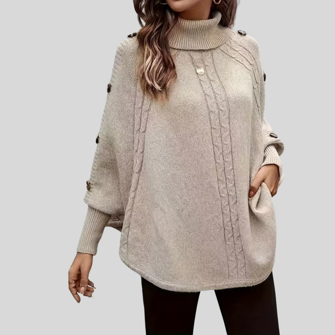 Norelle™ | High-Neck Cable-Knit Sweater