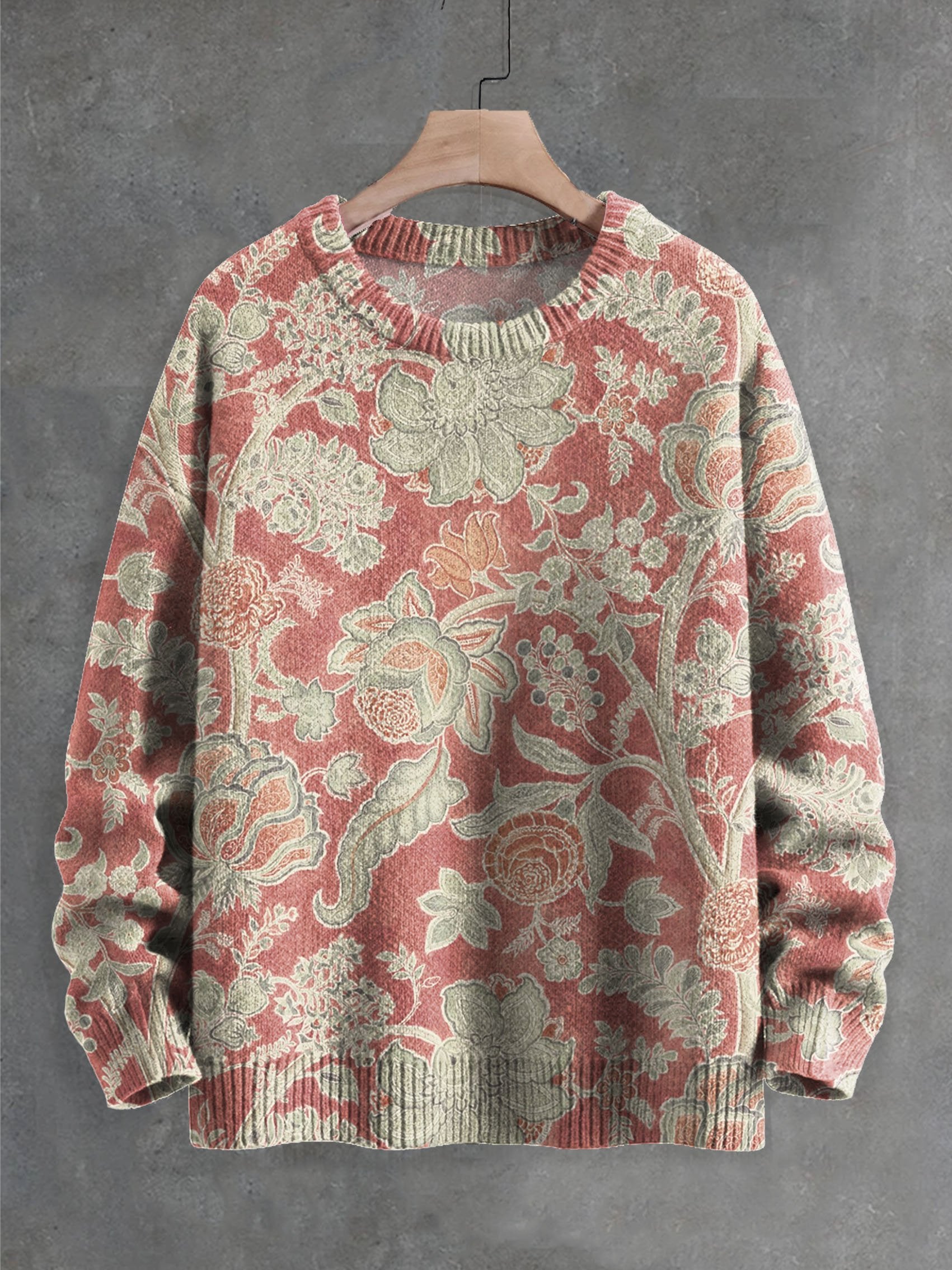 Paloma™ | Vintage Floral Print Pullover Sweater