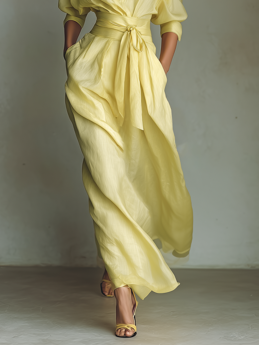 Marvena™ | Elegant Shirt Dress in Casual Maxi Long Style