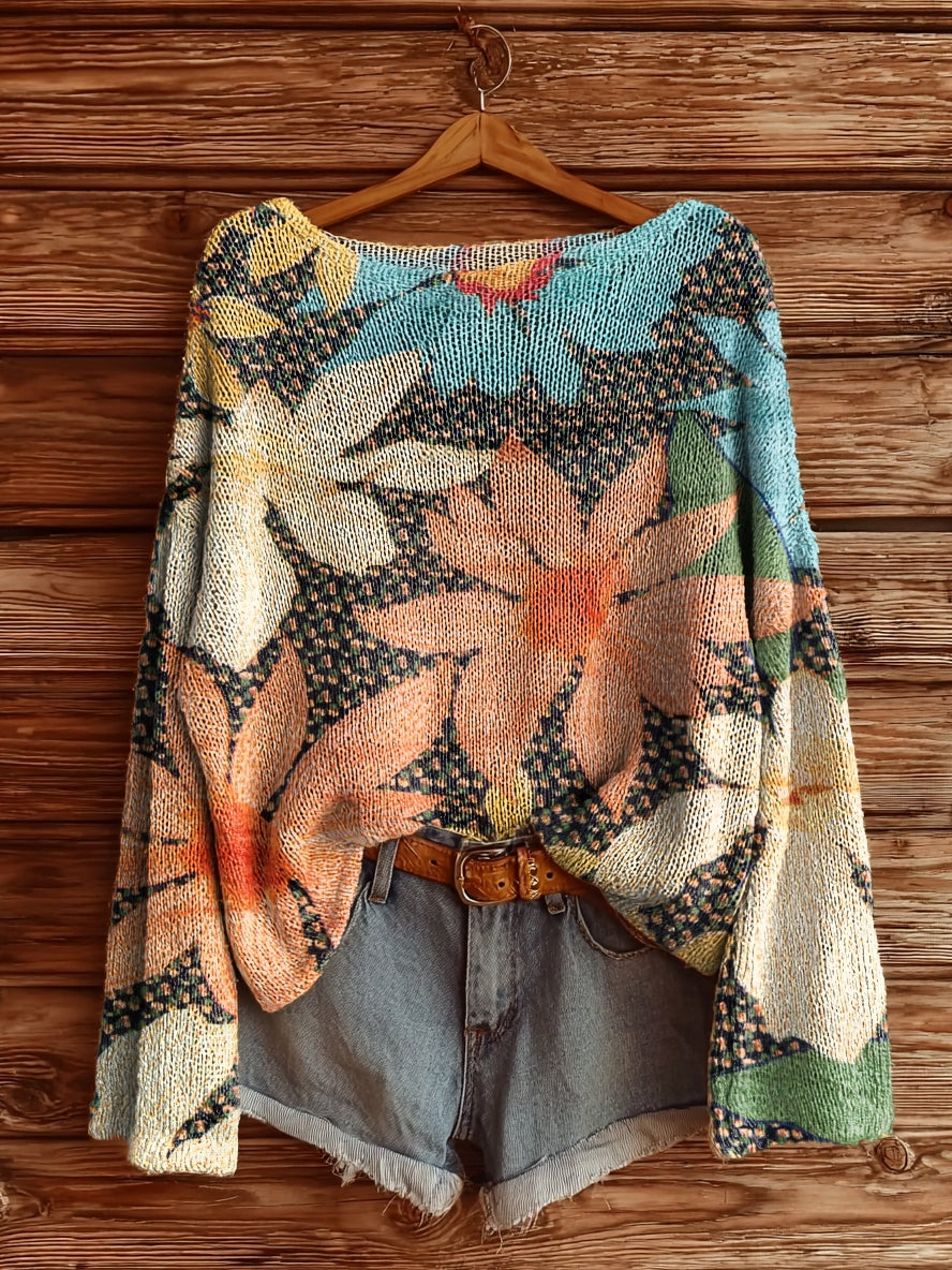 Verabel™ | Bohemian Floral Print Sweater