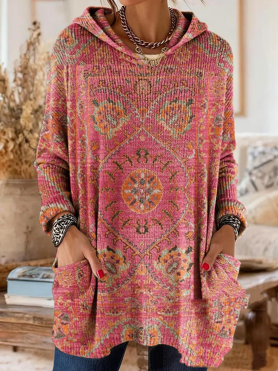 Florence™ | Retro Ethnic Print Hooded Tunic