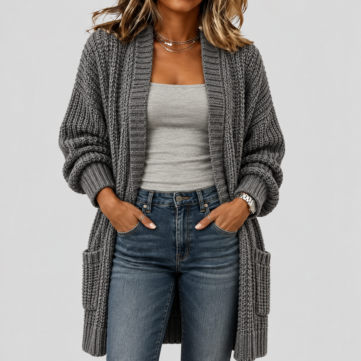 Everly™ | Longline Chunky Knit Maxi Cardigan