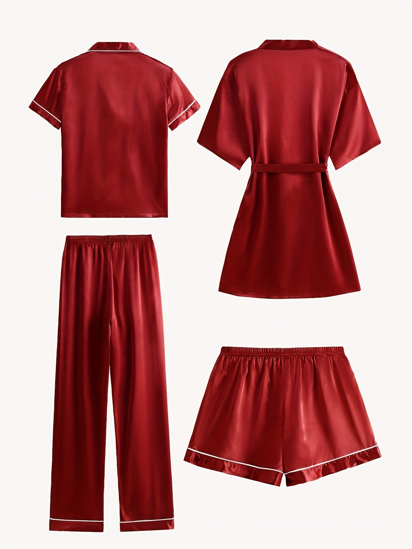Lavonne™ | 4-Piece Pajama & Mid-Sleeve Robe Set