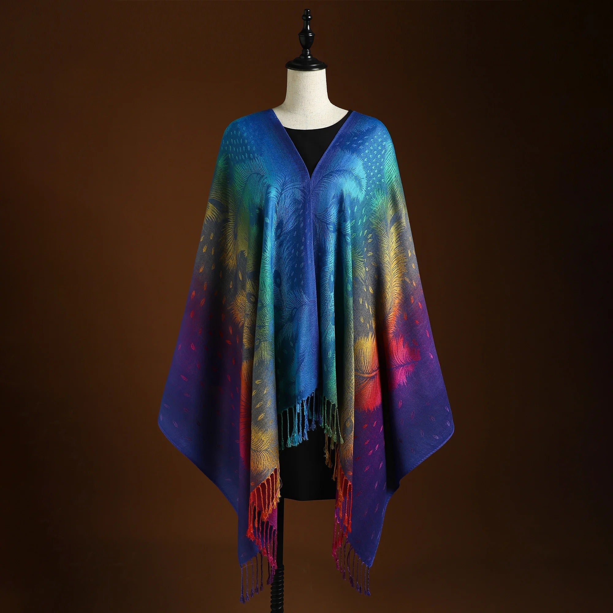 Delphine™ | Feather-Print Wrap Shawl