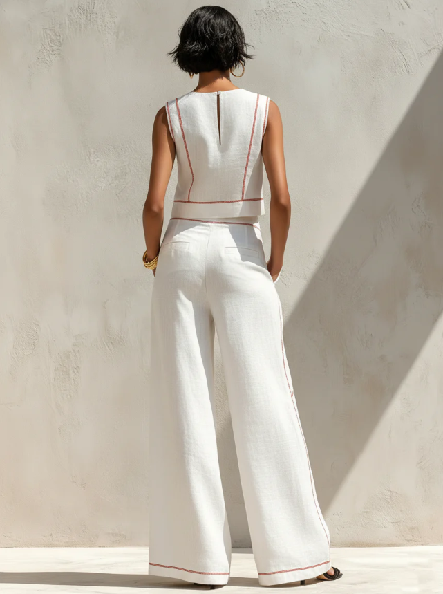 Paloma™ | Minimalist Blouse & Wide-Leg Pants Set