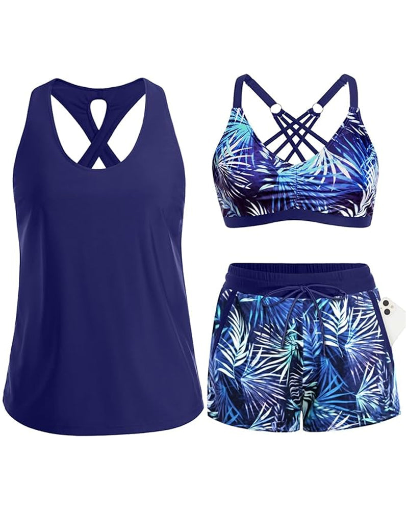 Tropicana™ | Three-Piece Tankini Bikini & Cover-Up Set