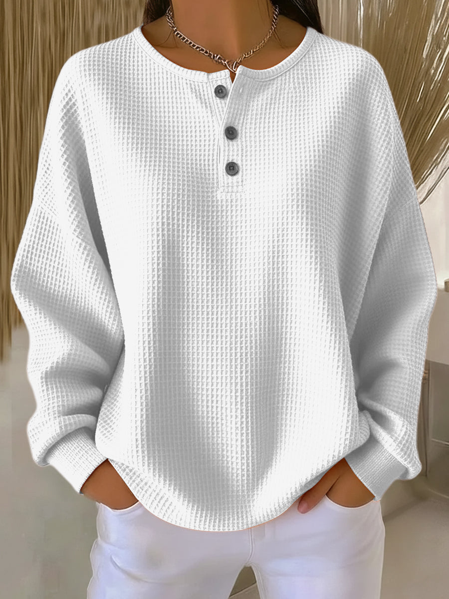 Arvette™ | Casual Henley Sweatshirt