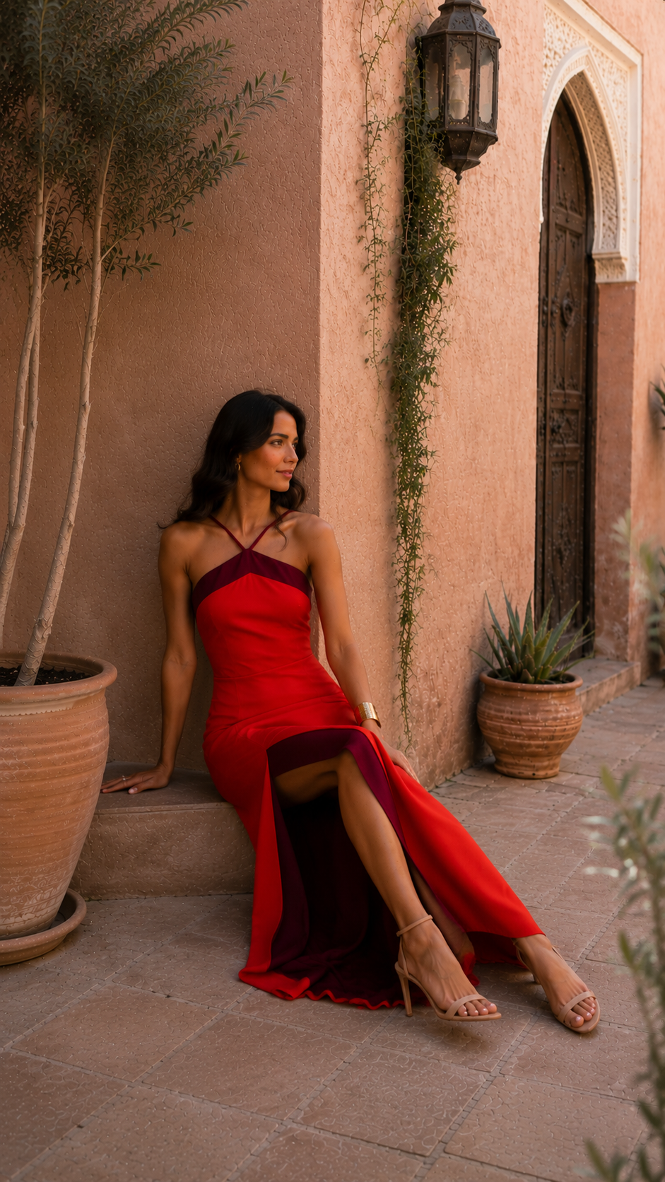 Lisara™ | Long Halter Dress with Slit