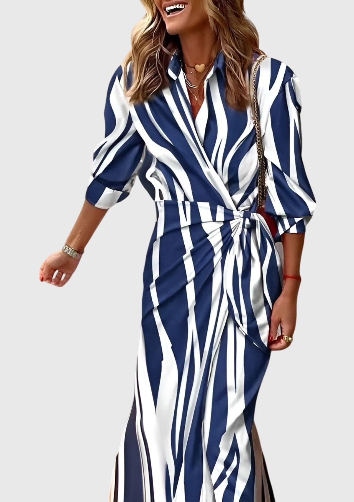 Elegant Wrap Dress With Print