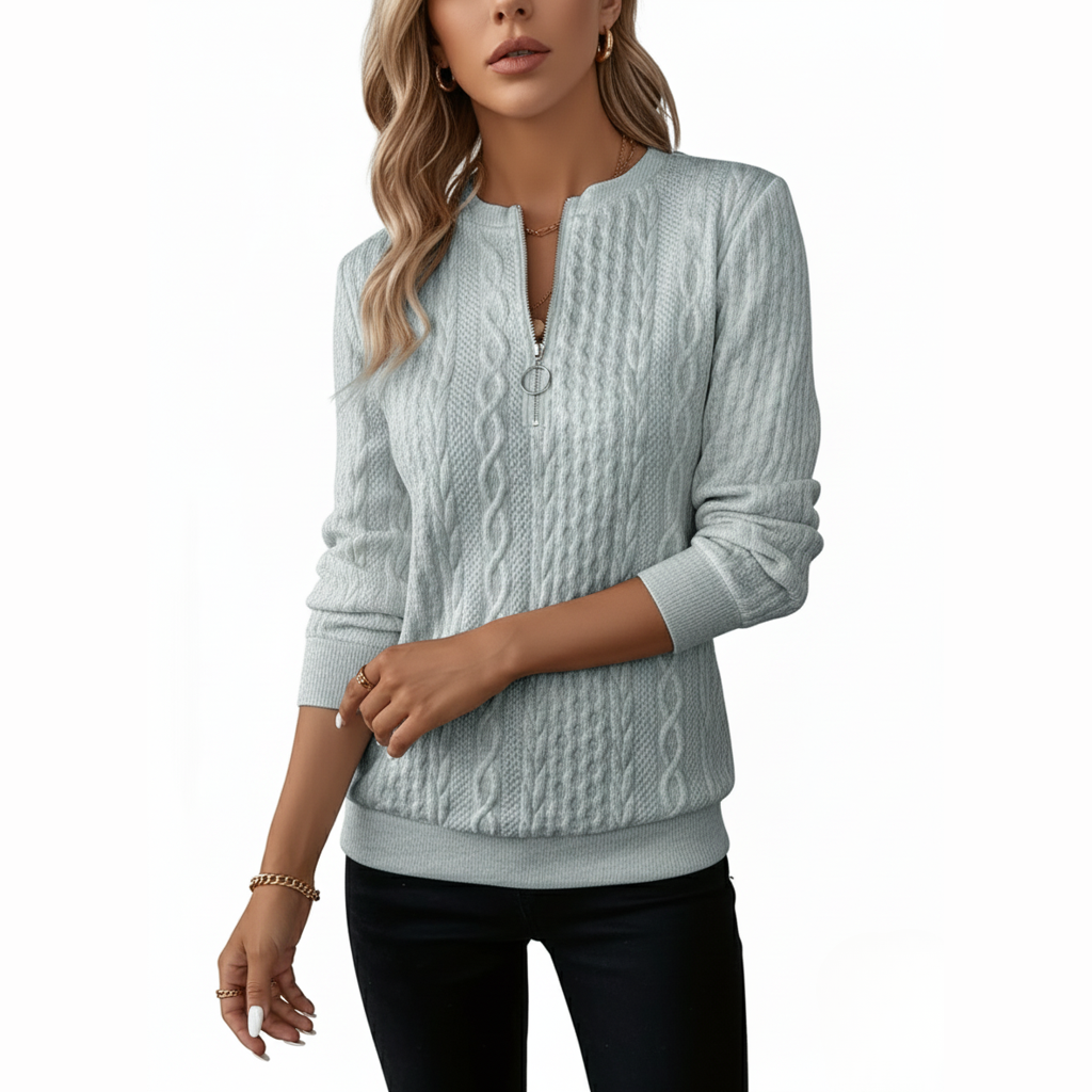 Tresslyn™ | Women's Cable-Knit Quarter-Zip Pullover