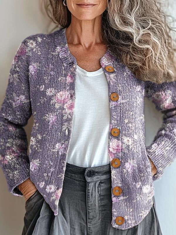 Cloverly™ | Floral Button-Front Cardigan
