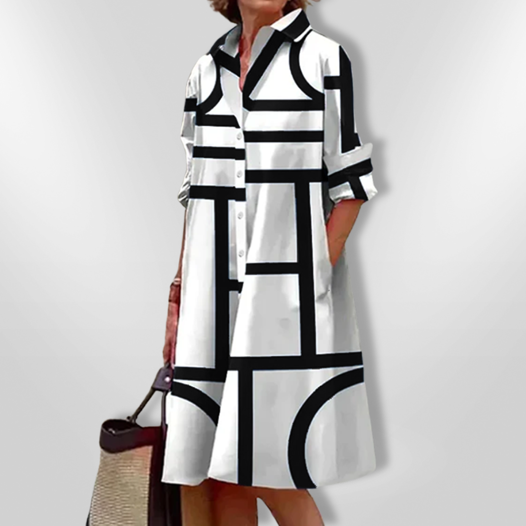 Doriane™ | Geometric Midi Dress
