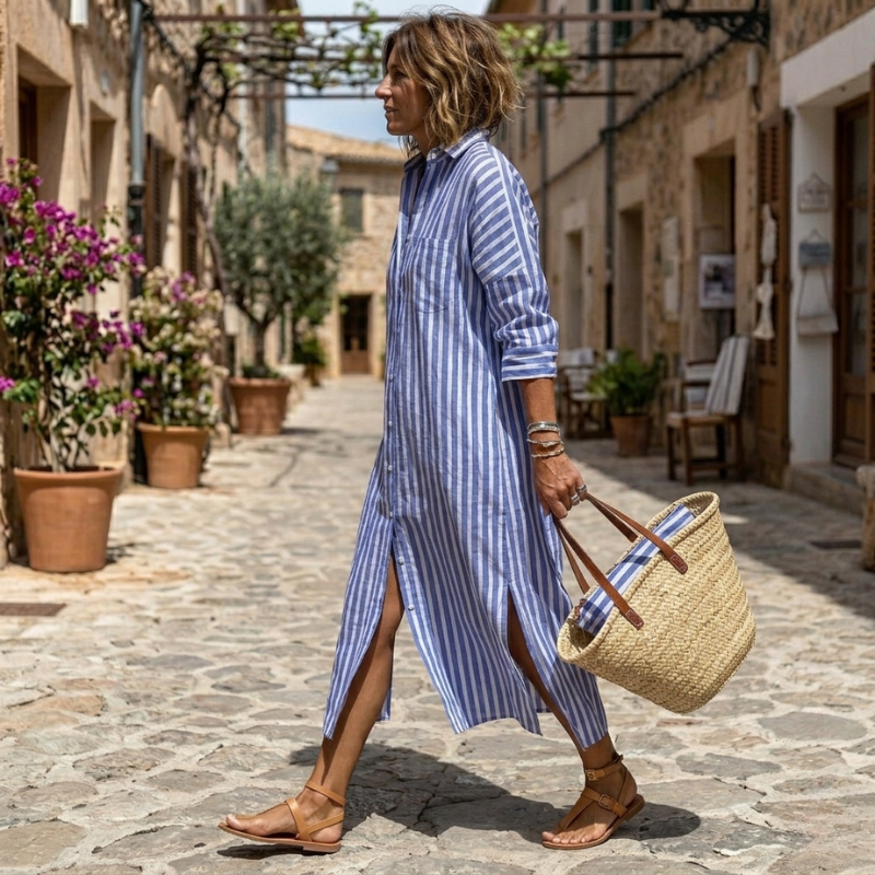 Dahlia™ | Striped Shirt Dress