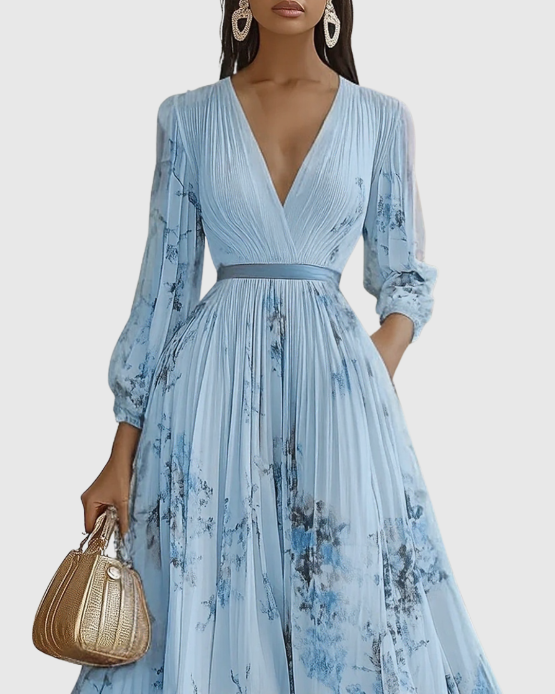 Celestine™ | Elegant Pleated Maxi Dress
