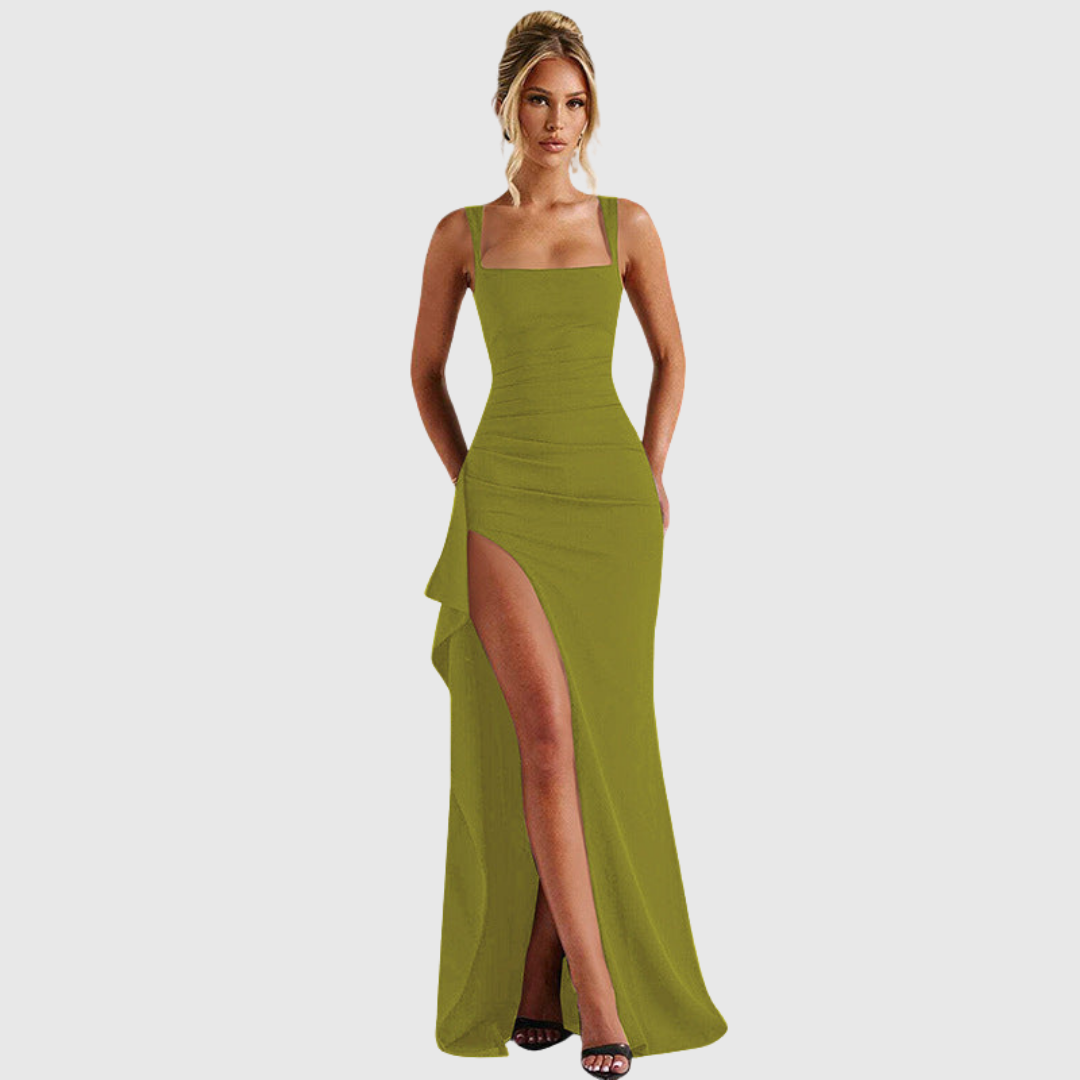 Elegant Formal Slip Maxi Dress With Open Back