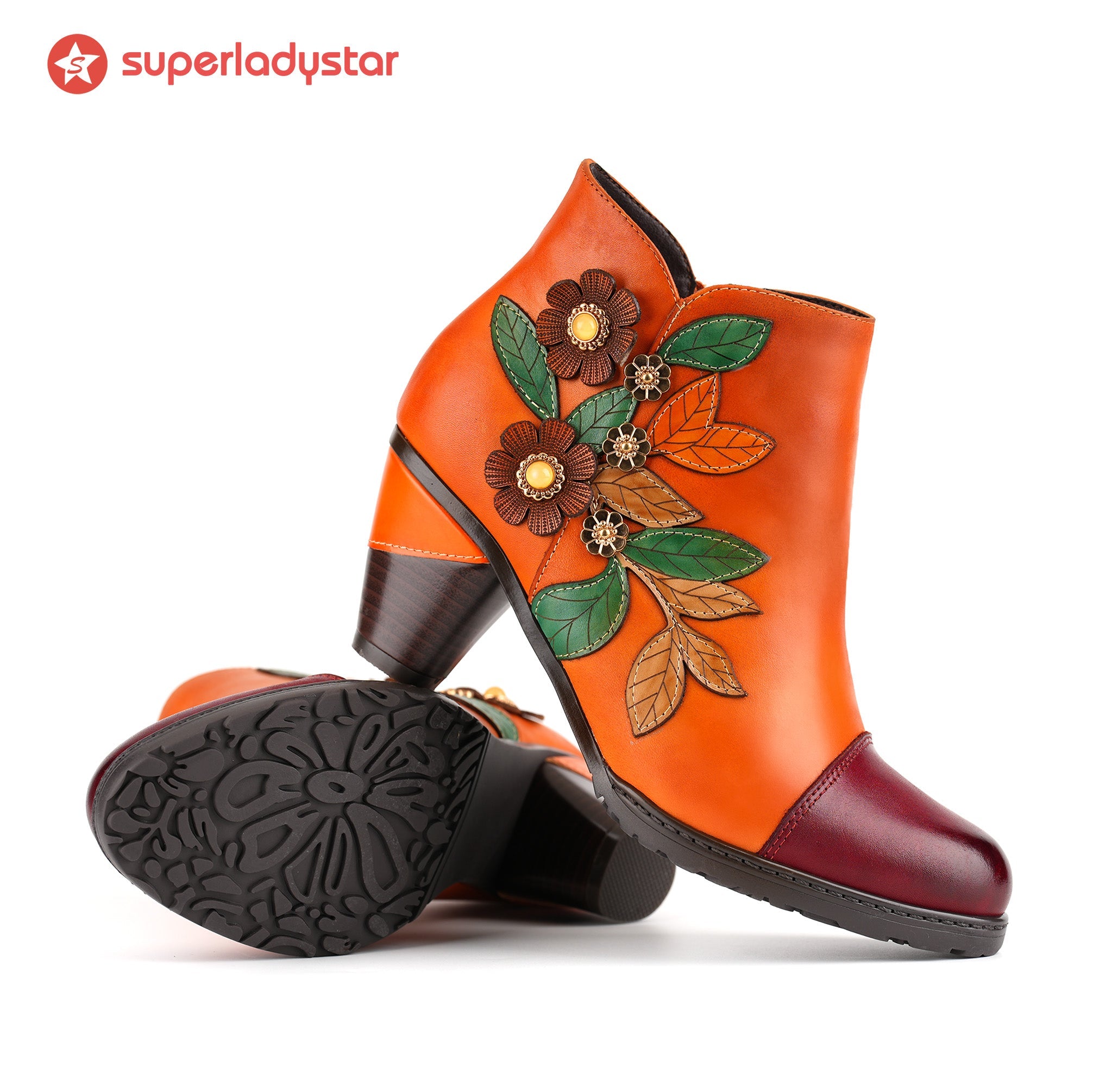 Bellantyne™ | Retro Boho Floral Charm Ankle Boots