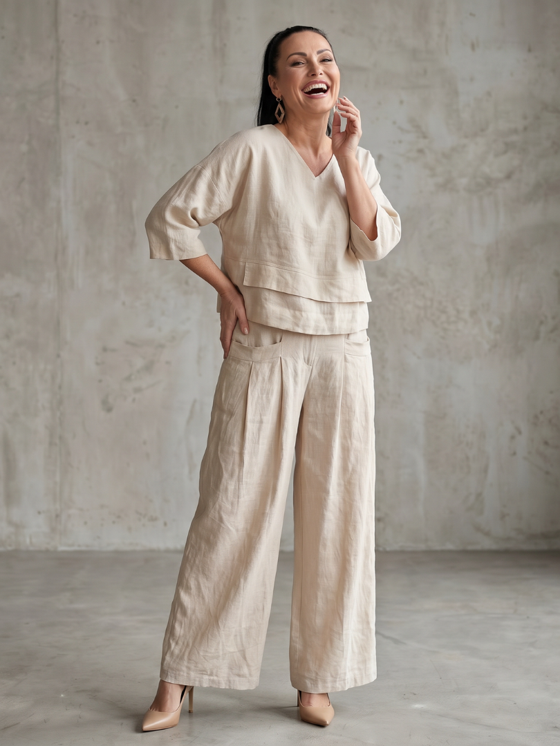 Greta™ | Layered Top Wide Leg Set