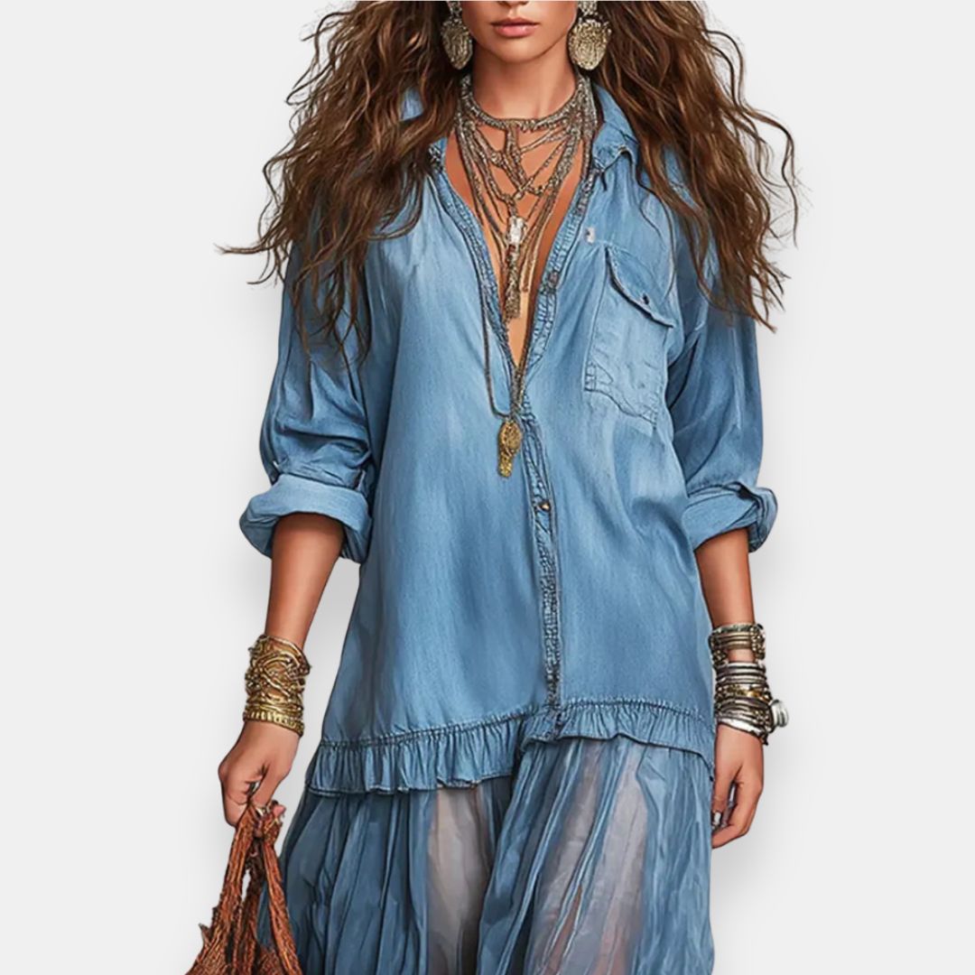 Maureen™ | Long Bohemian Ruffle Dress