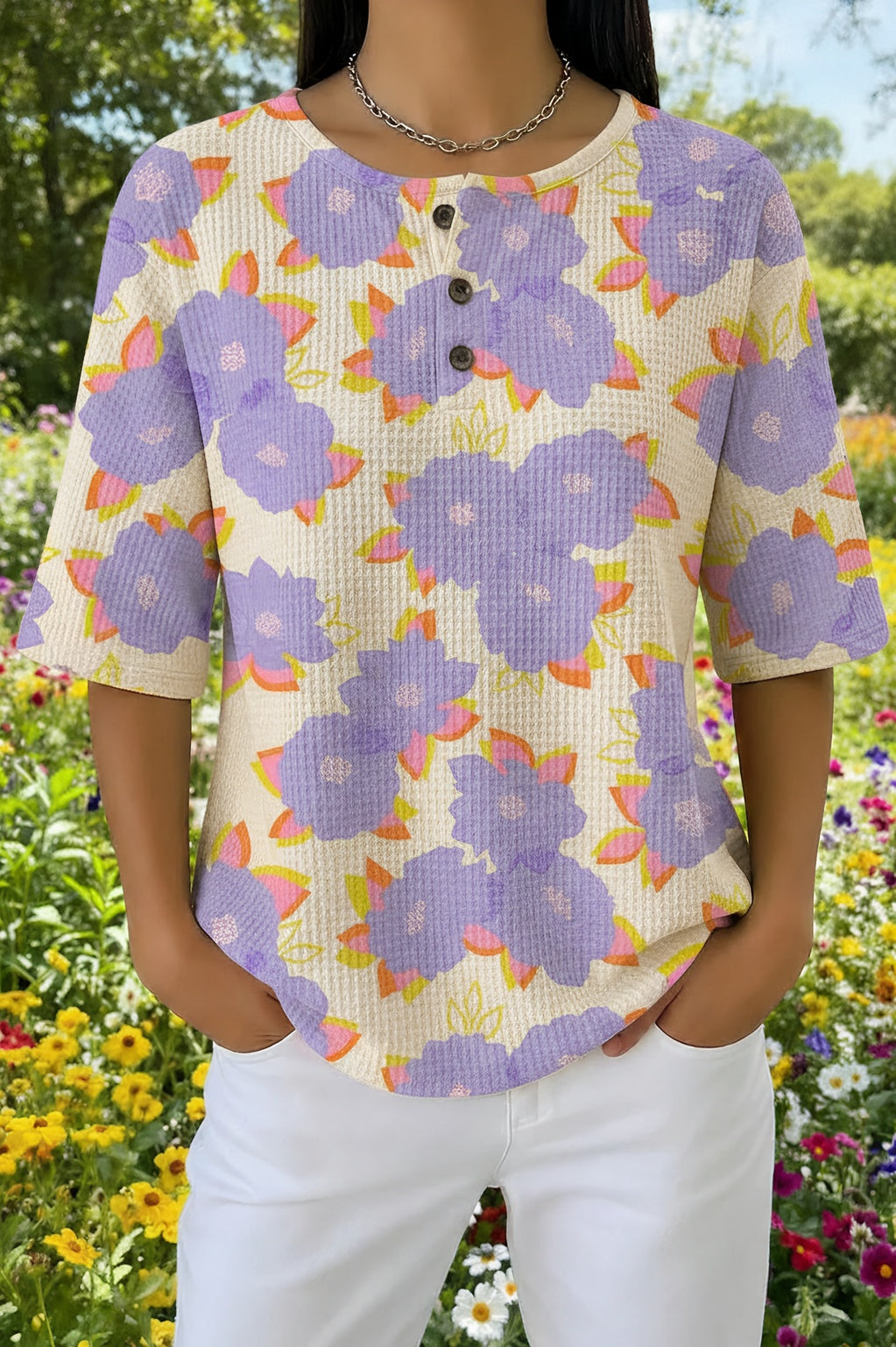 Gwenrose™ | Retro Floral Print Casual Shirt