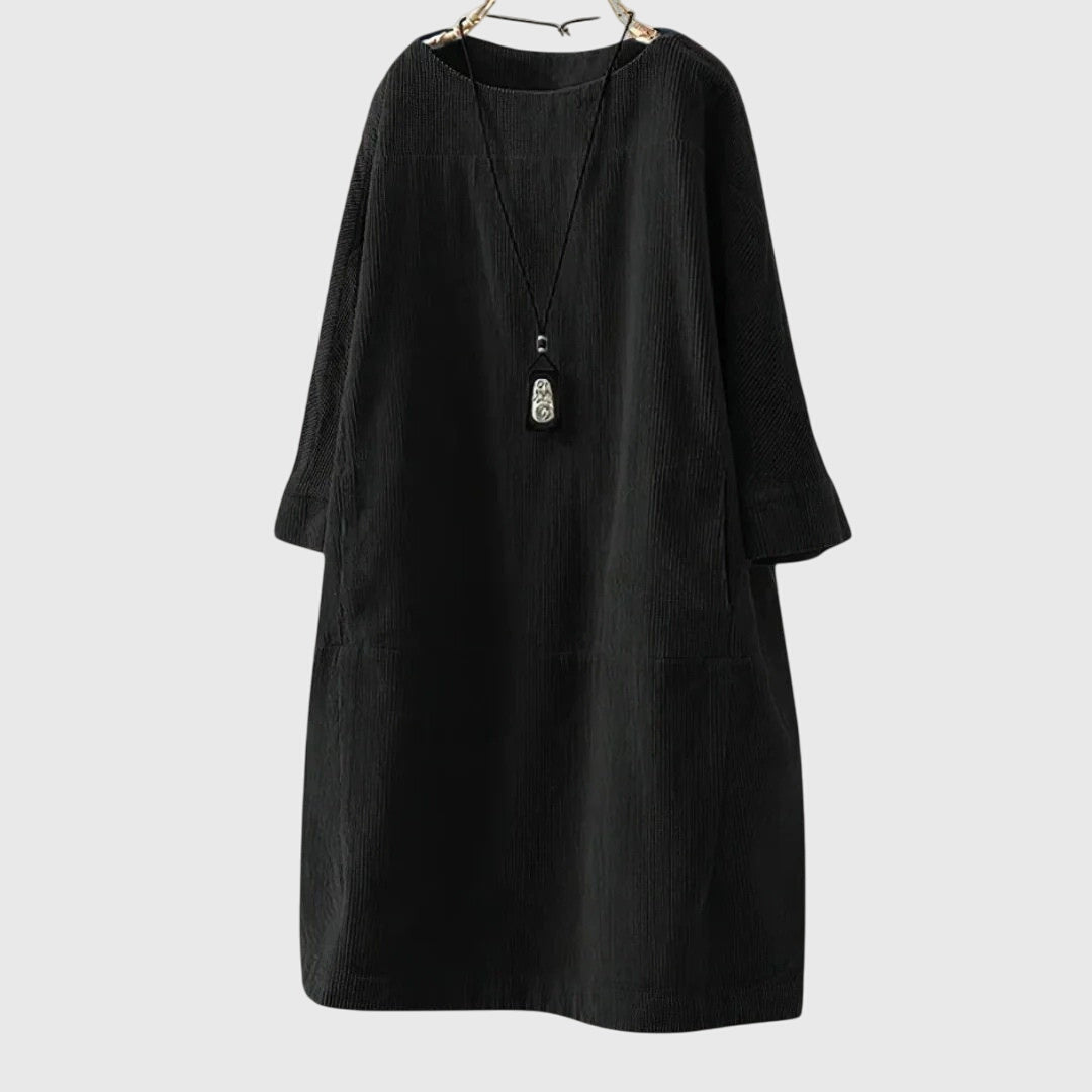 Relaxed Corduroy Midi Dress